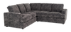 Made in Canada Customizable Sofa Lab Curve 2-Piece Fabric Sectional - Plush Charcoal | Sofa sectionnel 2 pièces personnalisable Curve de Sofa Lab fabriqué au Canada en tissu - Plush Charcoal