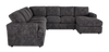 Made in Canada Customizable Sofa Lab Curve 4-Piece Right-Facing Sectional with Chaise - Plush Charcoal | Sofa sectionnel de droite 4 pièces avec fauteuil long personnalisable Curve de Sofa Lab fabriqué au Canada en tissu - Plush Charcoal