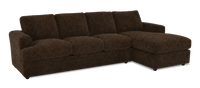 Made in Canada Customizable Sofa Lab Curve Right-Facing Fabric Sofa Chaise – Plush Chocolate