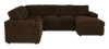 Made in Canada Customizable Sofa Lab Curve 3 Piece Right-Facing Fabric Sectional with Chaise – Plush Chocolate | Sofa sectionnel de droite 3 pièces avec fauteuil long personnalisable Curve de Sofa Lab fabriqué au Canada en tissu - Plush Chocolate