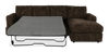 Made in Canada Customizable Sofa Lab Curve Fabric Right-Facing Sofabed Sectional - Plush Chocolate | Sofa-lit sectionnel de droite personnalisable Curve de Sofa Lab fabriqué au Canada en tissu - Plush Chocolate