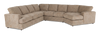 Made in Canada Customizable Sofa Lab Curve 4-Piece Right-Facing Sectional with Cuddler - Chenille Praline | Sofa sectionnel de droite 4 pièces avec fauteuil enveloppant personnalisable Curve de Sofa Lab fabriqué au Canada en tissu - Chenille Praline