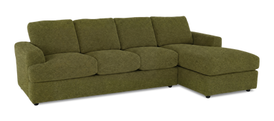Made in Canada Customizable Sofa Lab Curve Right-Facing Fabric Sofa Chaise  – Chenille Moss | Sofa avec fauteuil long de droite personnalisable Curve de Sofa Lab fabriqué au Canada en tissu - Chenille Moss