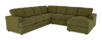 Made in Canada Customizable Sofa Lab Curve 4-Piece Right-Facing Sectional with Chaise - Chenille Moss 