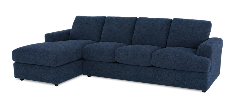 Made in Canada Customizable Sofa Lab Curve Left-Facing Fabric Sofa Chaise  – Chenille Pacific