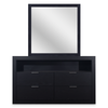 Delta 6pc Bedroom Set with Bed, Dresser, Mirror & Nightstand, Black - Queen Size | Ensemble de chambre à coucher Delta 6 pièces avec lit, commode, miroir et table de nuit, noir - format grand lit