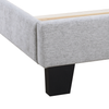 Delta Upholstered Bed in Grey Polyester Fabric - Queen Size | Lit rembourré Delta en tissu de polyester gris - format grand lit