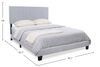 Delta Upholstered Bed in Grey Polyester Fabric - Queen Size | Lit rembourré Delta en tissu de polyester gris - format grand lit