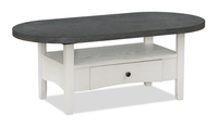 Dena 47” Modern Oval Coffee Table – Dove Grey 