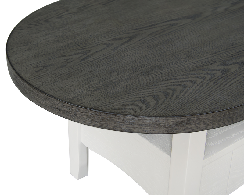 Dena 47” Modern Oval Coffee Table – Dove Grey