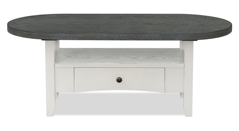 Dena 47” Modern Oval Coffee Table – Dove Grey