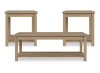 Eleanor 48” Contemporary 3-Pack Coffee + 2 End Tables - Brown 