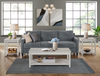 Eleanor 48” Contemporary 3-Pack Coffee + 2 End Tables - White | Ensemble de 3 tables contemporaines Eleanor de 48 po, table à café et 2 tables de bout - blanc