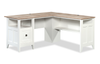 Ellery 58.74" L-Shaped Office Desk with Cable Management – Soft White | Bureau en forme de L Ellery de 58,74 po avec système de gestion des câbles - blanc doux