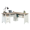 Ellery 58.74" L-Shaped Office Desk with Cable Management – Soft White | Bureau en forme de L Ellery de 58,74 po avec système de gestion des câbles - blanc doux