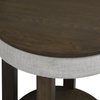 Elroy 21" Rustic Round Lift Top End Table With Shelf  - Brown and Grey with Fabric Edge | Table de bout ronde rustique Elroy de 21 po avec dessus relevable et tablette - brune et grise avec bordure en tissu
