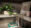 Elven 29.25” Corner Bookcase with 5 Open Shelves – Chalked Chestnut | Bibliothèque en coin Elven de 29,25 po avec 5 tablettes ouvertes - marron blanchi