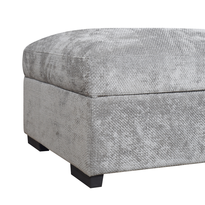 Emerie 3-Piece Left-Facing Chenille Sleeper Sectional with Storage Ottoman – Grey
