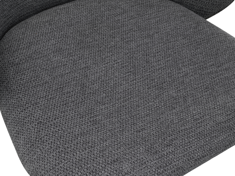 Evita 5pc Dining Set, Table & 4 Grey Chairs, Sintered Stone, 41-54\"W Extension - Grey/Black