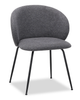 Evita 5pc Dining Set, Table & 4 Grey Chairs, Sintered Stone, 41-54"W Extension - Grey/Black | Ensemble de salle à manger Evita 5 pièces en pierre frittée avec table ronde de 41 po à 54 po (L) avec rallonge et 4 chaises grises - gris et noir