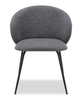 Evita 5pc Dining Set, Table & 4 Grey Chairs, Sintered Stone, 41-54"W Extension - Grey/Black | Ensemble de salle à manger Evita 5 pièces en pierre frittée avec table ronde de 41 po à 54 po (L) avec rallonge et 4 chaises grises - gris et noir