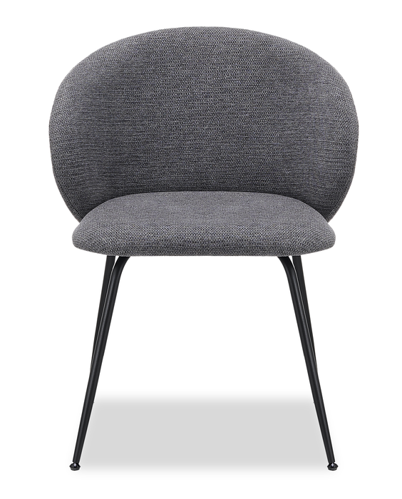 Evita 5pc Dining Set, Table & 4 Grey Chairs, Sintered Stone, 41-54\"W Extension - Grey/Black
