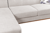 Kort & Co. Freeman 2-Piece Left-Facing Sectional with Wood Legs – Dove White | Sofa sectionnel gauche Freeman de Kort & Co. 2 pièces de po en tissu d’apparence lin avec pattes en bois - blanc colombe