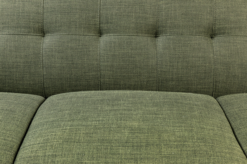 Kort & Co. Freeman 2-Piece Linen-Look Fabric Sectional with Wood Legs – Avocado Green