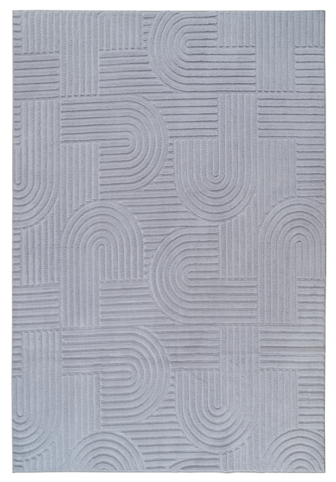 Geo Grey Washable Area Rug - 5’ x 7’ 