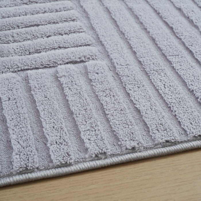 Geo Grey Washable Area Rug - 5’ x 7’ 