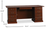 Heritage 70.51" Executive Office Desk with 4 Drawers – Classic Cherry | Bureau de direction Heritage de 70,51 po à 4 tiroirs - cerisier classique