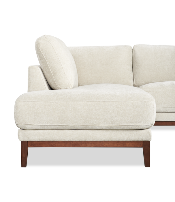 Horizon 2-Piece Left-Facing Fabric Sectional with Wood Base and Legs - Stone