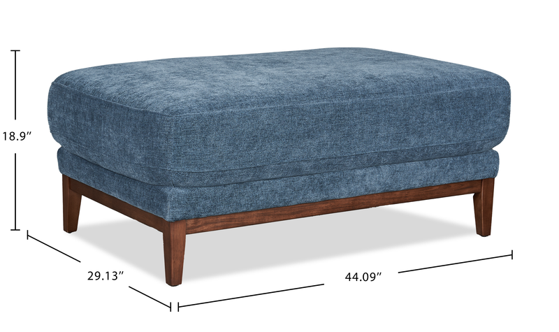 Horizon 44.09\" Fabric Ottoman - Navy
