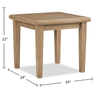 Juno Outdoor Patio End Table - Eucalyptus Wood, UV & Weather Resistant - Natural | Table de bout Juno pour la terrasse à l’extérieur - eucalyptus, résistante aux intempéries et aux rayons UV - naturelle