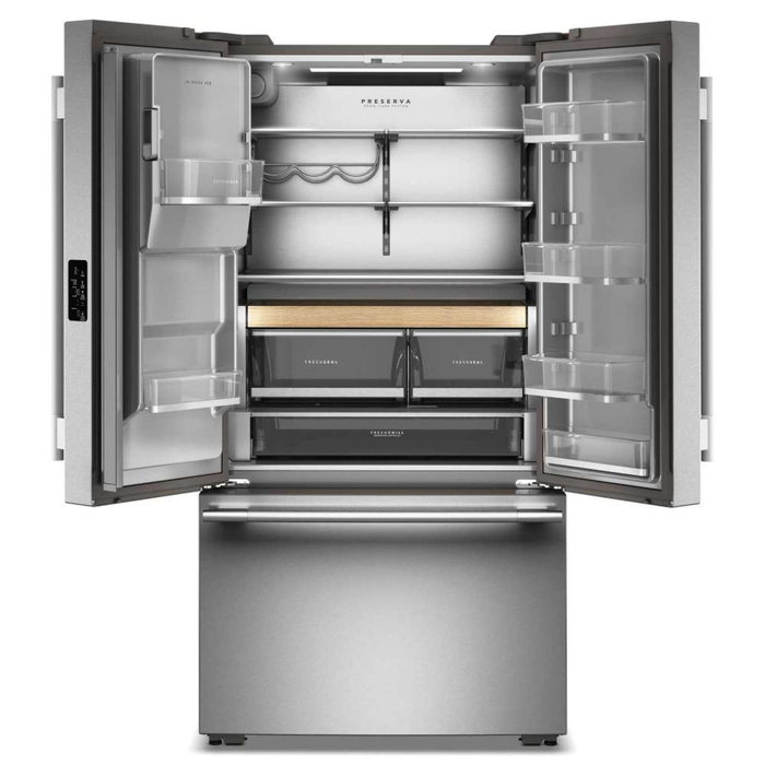 KitchenAid 35.6\" 23.1 Cu. Ft. Counter-Depth French Door Refrigerator – Stainless Steel - KRFC536SPS