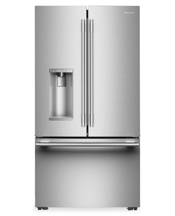 KitchenAid 35.6\" 23.1 Cu. Ft. Counter-Depth French Door Refrigerator – Stainless Steel - KRFC536SPS