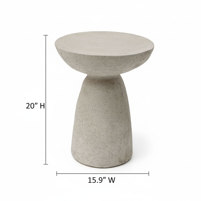 Lake 18.9\" Modern End Table - Cream