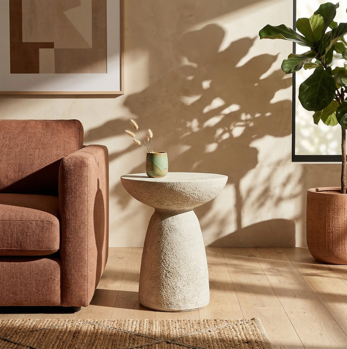 Lake 18.9\" Modern End Table - Cream