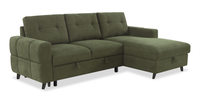 Laval 2-Piece Right-Facing Fabric Sleeper Sectional with Storage Chaise - Green 