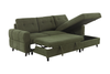 Laval 2-Piece Right-Facing Fabric Sleeper Sectional with Storage Chaise - Green | Sofa-lit sectionnel de droite Laval 2 pièces en tissu avec fauteuil long de rangement - vert
