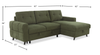 Laval 2-Piece Right-Facing Fabric Sleeper Sectional with Storage Chaise - Green | Sofa-lit sectionnel de droite Laval 2 pièces en tissu avec fauteuil long de rangement - vert
