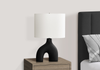 Lena 16.5" Ceramic Table Lamp with Linen Ivory Shade – Black  | Lampe de table Lena de 16,5 po en céramique avec abat-jour ivoire - noire
