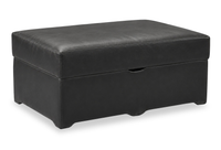 Made in Canada Lennox 40” Genuine Leather Storage Ottoman - Black