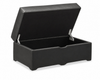 Made in Canada Lennox 40” Genuine Leather Storage Ottoman - Black | Pouf de rangement Lennox de 40 po fabriqué au Canada en cuir véritable - noir
