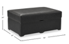 Made in Canada Lennox 40” Genuine Leather Storage Ottoman - Black | Pouf de rangement Lennox de 40 po fabriqué au Canada en cuir véritable - noir