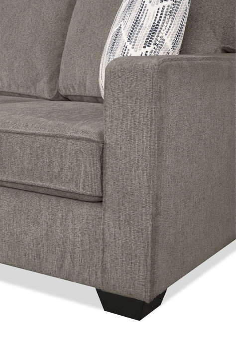 Made in Canada Lennox Chenille Fabric Reversible Sectional with Reversible Cushions - Grey