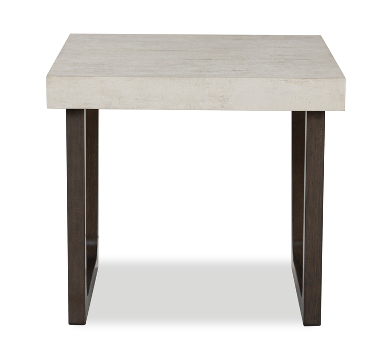 Lisette 40” Contemporary 2-Pack Coffee + End Table with Cement Look Top - Grey