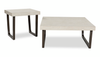 Lisette 40” Contemporary 2-Pack Coffee + End Table with Cement Look Top - Grey | Ensemble de 2 tables contemporaines Lisette de 40 po, table à café et table de bout, avec dessus d’apparence ciment - gris