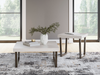 Lisette 40” Contemporary 2-Pack Coffee + End Table with Cement Look Top - Grey | Ensemble de 2 tables contemporaines Lisette de 40 po, table à café et table de bout, avec dessus d’apparence ciment - gris