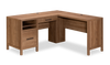 Martin 58.43" L-Shaped Office Desk with 2 Drawers – Saddle Walnut | Bureau en forme de L Martin de 58,43 po à 2 tiroirs - noyer brun clair